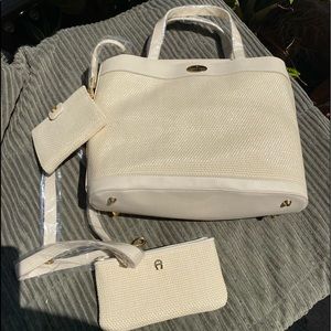 New with tag! Etienne Aigner Bag! Vintage Cream Woven Straw